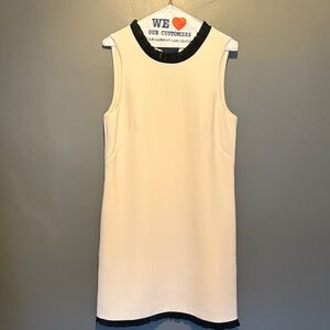 J. Crew Cream and Black Sleeveless Dress